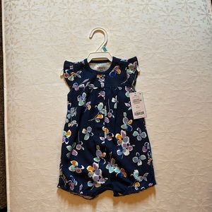 Baby girl jumper, navy blue with flowers, brand new with tags size